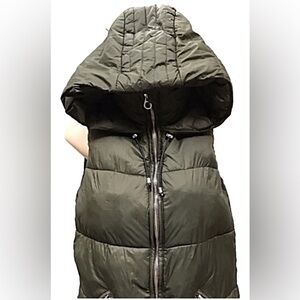 Zara Olive Green Hooded Puffer Jacket